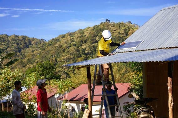 Installing solar panels on a rural home