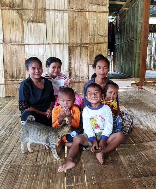 Family benefiting from solar energy