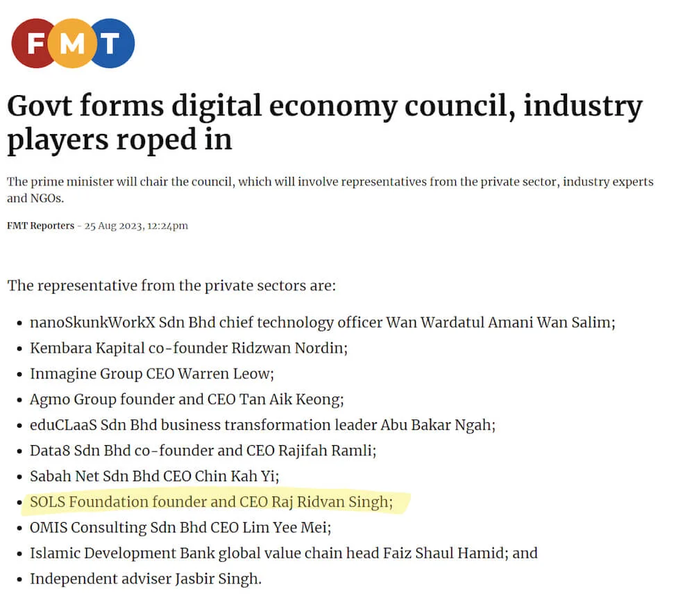 Empowering Malaysia's Digital Future: Our Founder-CEO's Appointment to the Digital Economy and 4IR Council (Body Image 1)
